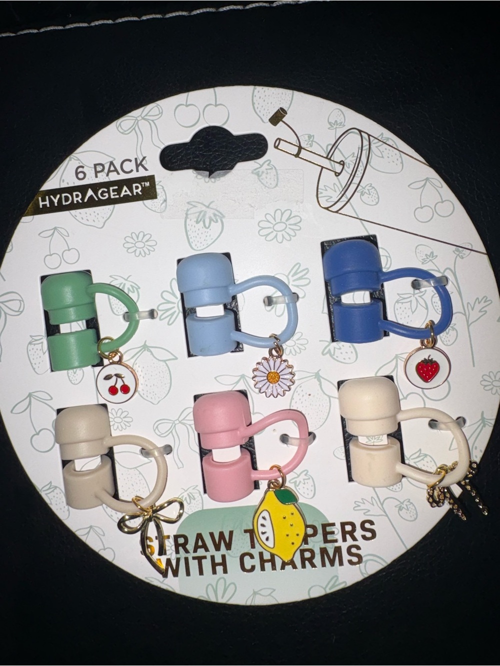 HydraGear Straw Toppers with Charms - Pastel Multi